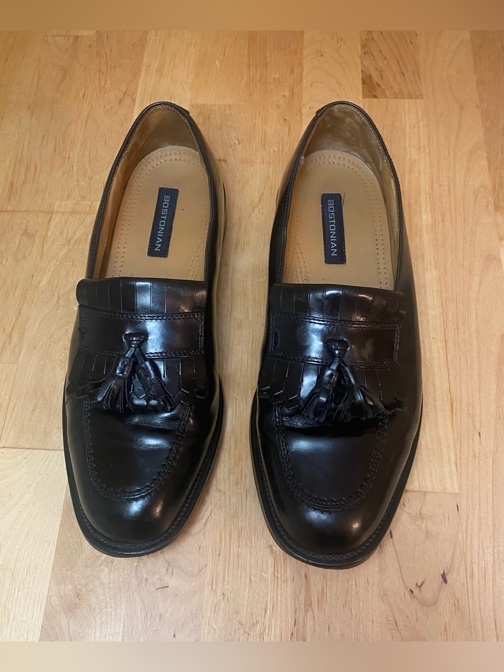 Bostonian Men’s Patent Leather Black Loafers with Tassels US Men’s 8.5